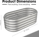 4x2ft Oval Galvanized Raised Garden Bed Kits 16" Tall Outdoor Large Metal Modular Planter Box 9-in-1 Raised Beds for Gardening,Vegetables,Fruits,Flowers & Herbs (Silver) by GreenHaven Gardens