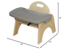 7" H Wooden Stackable Feeding Chair with Removable Tray and 3 Point Harness, Suitable for 12-18 Months Babies Dining & Studying Needs [Fully Assembled] by TinyTreasures Baby Boutique