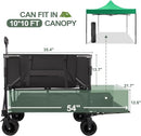 Double Decker Wagon Heavy Duty Collapsible, 600LBS 400L Capacity Foldable Utility Cart with Big Wheels for Beach, Outdoor, Camping & Gardening, Durable Steel Frame by GreenHaven Gardens