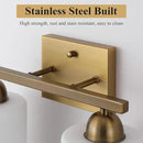 Stainless Steel Milk Glass Vanity Lights for Bathroom, 2 Light Brass Bathroom Light Fixtures Over Mirror, Ceramic E26 Sockets Wall Mounted by CozyNest Decor
