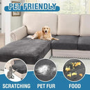 H.VERSAILTEX Velvet Stretch Sectional Sofa Covers - 4 Piece Seat Cushions for L Shape Sectional Couch (Large 3 Seater + 1 Chaise, Grey) by CozyNest Decor