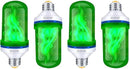 OMK 4 Pack Green Light Bulbs, Christmas Flame LED Light Bulbs Decorations Flickering/Breathing/Ligting/Gravity 4 Modes Flame Bulb for Bars Hotel Yard Porch Party Outdoor Decorative Holiday Gifts by GreenHaven Gardens