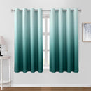 HOMEIDEAS Teal Ombre Blackout Curtains 52 X 63 Inch Length Gradient Room Darkening Thermal Insulated Energy Saving Grommet 2 Panels Window Drapes for Living Room, Bedroom by TinyTreasures Baby Boutique