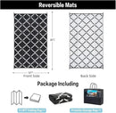 Outdoor Plastic Straw Rug, Waterproof Mat, Washable Large Floor Mat and Rug for Outdoors, RV, Beach, Patio, Camping, Backyard, Deck, Picnic, Indoor Outside (5x8ft,Lantern/Black&White) by GreenHaven Gardens