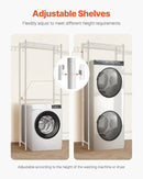 VEVOR Over The Washer and Dryer Storage Shelf, 5 Tier Laundry Room Drying Rack with Hanger Rod and Hooks, Adjustable Over Washer and Dryer Shelves, Laundry Room Shelf Storage Space Saver, White by CozyNest Decor