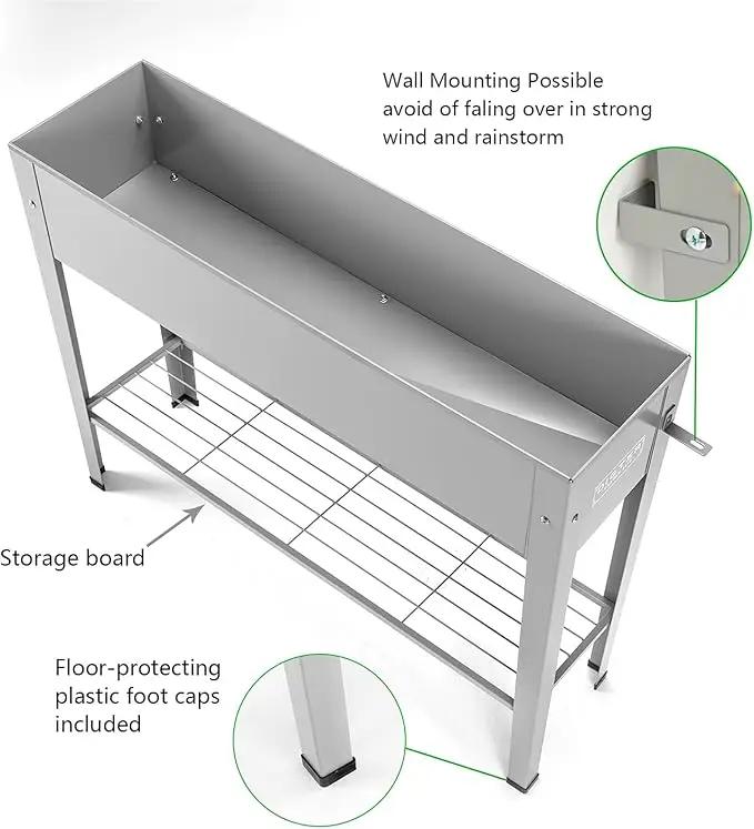 Metal Raised Garden Bed,Raised Planter Box with Legs,Herbs and Vegetables Planter Suitable for Outdoor Patio Deck and Porch (Gray), photo 6 of 7