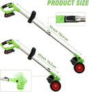ALSO GO 21V Electric Weed Wacker, Weed Trimmer, Battery Powered Grass Trimmer with 2pcs Batteries, 3 in 1 Cordless Weed Eater with Wheels, Stringless Lightweight Grass Cutter for Lawn Garden Yard by GreenHaven Gardens