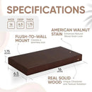 Homeforia Walnut Floating Bathroom Shelves, High End Solid Real Wood 16 inch Small Floating Shelf for Wall Mounted, Dark Brown 16inch Floating Shelves, Heavy Duty Bracket, 16 X 6.5 X 1.75 in, Set of 4 by CozyNest Decor