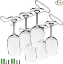 set 2 White Wine Glass Rack Under Cabinet Shelf 10 Inch Stemware Storage Hanging Hanger Organizer Glasses Holder with Drying Under Counter Metal for Kitchen and Bar by CozyNest Decor