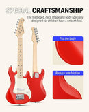 Donner 30 Inch Kids Electric Guitar Beginner Kits ST Style Mini Electric Guitar for Boys Girls with Amp, 600D Bag, Tuner, Picks, Cable, Strap, Extra Strings, DSJ-100, Red by TinyTreasures Baby Boutique