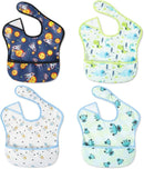 Baby bibs Waterproof Toddler bib - Feeding bib with Pocket for Infant Boy Girl Washable 6-36M by TinyTreasures Baby Boutique