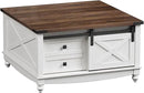 31.5" Lift Top Coffee Table with Storage, Farmhouse Coffee Tables for Living Room, Square Coffee Table with Large Hidden Storage Compartment, 2 Drawers & Removable Shelves, White by CozyNest Decor
