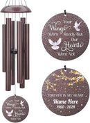 Sympathy Wind Chimes Personalized, Love Doves Wind Chimes for Loss of Loved Dad/Mom, Memorial Gifts Wind Chime for Funeral, in Loving Memory of Husband/Wife, Garden Outdoor Decor (36inch) by CozyNest Decor