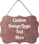 Personalized Wooden Welcome Sign for Front Door - Customized Home Decor with Image/Text - Hanging Farmhouse Decorations for Home Office - 11.2 * 8 Inch by CozyNest Decor