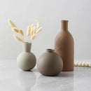 Ceramic Vase Set of 3, Vases Home Decor Rustic Farmhouse Decorative Vase Pottery Vases for Bouquet Pampas Grass Dried Fresh Flowers, Table Living Room Kitchen Bedroom Bathroom - Brown by CozyNest Decor