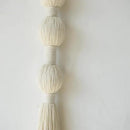Macrame Wall Hanging Small Sphericity Cotton Textile Tassel Wall Hanging Fiber Yarn Art for Living Room Bedroom 27'' L x 2.3'' W by CozyNest Decor
