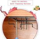 Wine Glass Rack - Under Cabinet Stemware Wine Glass Holder Glasses Storage Hanger 1 Pack Metal Organizer for Bar Kitchen 5 Rows Gold by CozyNest Decor