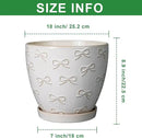 Pots for Plants 10 Inch - Ceramic Planter Large Plant Pot for Indoor Plants Outdoor Round Flower Pot with Drainage Hole and Saucer Home Garden Decor White by CozyNest Decor