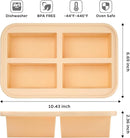 Super Ice Cube Tray 1 Cup X 4 Portions Big Silicone Freezing Mold with Lid, for Soup&Meal, Prep Food Leftovers Freezer Storage Container, 2Pack by TinyTreasures Baby Boutique