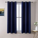 ChrisDowa Grommet Blackout Curtains for Bedroom and Living Room - 2 Panels Set Thermal Insulated Room Darkening Curtains (Navy Blue, 42W x 63L) by CozyNest Decor