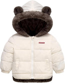 Infant Baby Winter Coat Bear Hooded Jacket Warm Fleece Snowsuit Windproof Outerwear for Toddler Boy Girl 9M-4T by TinyTreasures Baby Boutique