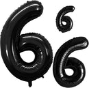 GOER Black Foil Balloons Number 6,Huge Number Balloons for 6th Birthday Party Supplies Anniversary Decorations (3 pcs,42 inch,32 inch,16inch) by TinyTreasures Baby Boutique