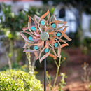 Viveta Metal Wind Spinners Outdoor,Vintage Kinetic Wind Spinner Garden Pinwheels with Metal Stake for Patio,Lawn,Garden,59 * 13.4 Inch by CozyNest Decor