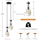 Black Raindrop Pendant Lights Kitchen Island, Bronze 2-Light Cluster Pendant Light for Dining Room, Dimmable Hanging Pendant Lighting Bedroom Light Fixture Ceiling Chandelier for Foyer by CozyNest Decor