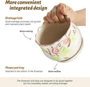 Ceramic Plant Pots with Drainage Holes and Saucers, Round Flower Pots for Indoor Plant, 3.9/5.2/6.7 Inches Small Flower Planters Set of 3 by CozyNest Decor