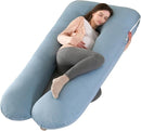 Amagoing Cooling Pregnancy Pillow for Sleeping, U Shaped Maternity Full Body Pillow for Women with Hip, Leg, Back Pain Support, Removable Cooling Cover Included (Light Blue) by TinyTreasures Baby Boutique