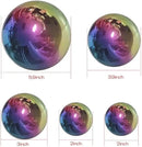 Nerien Gazing Ball, Stainless Steel Garden Mirror Globe, Polished Ornament Sphere, Hollow Floating Reflective Hemisphere, for Home Outdoor Pond Housewarming Swimming Pool Decoration, Rainbow, 5Pcs Mix by GreenHaven Gardens