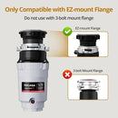 1/2 HP Garbage Disposals, TECASA Continuous Feed, Stainless Steel Food Waste Grinding System for Kitchen Sink Food Waste, Power Cord Included, UL Certified - HyperCrush 50 by CozyNest Decor