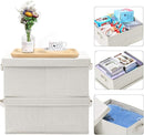 HOONEX Foldable Storage Bins with Lids, 2 Pack, Storage Boxes with Carrying Handles and Sturdy Heavy Cardboard, 16.5" L x 11.8" W x 7.5" H for Shoes, Books, Clothes, Linens, Beige by TinyTreasures Baby Boutique
