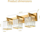 Modern Bathroom Vanity Light 3-Lights Gold Crystal Bathroom Wall Light Vanity Light Fixtures，20.47-inch Modern Minimalist Design by CozyNest Decor