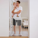 Babelio 34" Extra Tall Baby/Dog Gate with No Threshold Design Walk Thru Door, 26-43" Auto Close Safety Gate for Babies, Elders and Pets, Fits Doorways, Stairs, and Entryways, White by TinyTreasures Baby Boutique