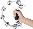 EastRock Tambourine,Metal Jingles Hand Held Percussion Half-Moon Tambourine and Egg Shakers for Kids, Adults, KTV, Party White by TinyTreasures Baby Boutique