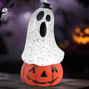 Halloween Snow Globe Lantern Spooky Glost and Pumpkin Halloween Snow Globes Musical Water Glitter Globe with 6H Timer Battery Operated or USB Powered for Spooky Home Decorations (Ghost and Pumpkin) by CozyNest Decor