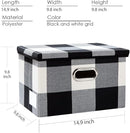 PRANDOM Collapsible Storage Bin with Lid [3-Pack] Fabric Foldable Storage Box Organizer Container Basket Cube with Cover for Home Bedroom Closet Office Nursery Black and White Grid(14.9x9.8x9.8) by TinyTreasures Baby Boutique