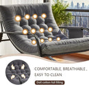 Oversized Rocking Chair with Cushion, Indoor Outdoor Lounge Patio Recliner Rocker with Armrests, Supports 330 lbs, Comfortable Papasan Chair for Bedroom, Living Room, Porch, Garden -Grey by TinyTreasures Baby Boutique