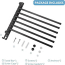Space Saving Towel Rack JSVER Black Space Saving Towel Holder, Towel Rack Wall Mounted, Swivel Hand Towel Holder, 6-Arms Towel Bar, Towel Racks for Bathroom by CozyNest Decor
