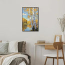 Poplar trees beside the blue sky and white clouds are suitable for living rooms bedrooms and offices Landscape posters and wall paintings by CozyNest Decor