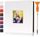 RECUTMS Small Photo Album Self Adhesive Scrapbook Magnetic Photo Albums for 4x6 5x7 8x10 Pictures for Baby Family Wedding 40 Pages with Metal Pen and Plastic Board (White) by TinyTreasures Baby Boutique