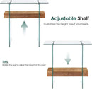 ivinta Glass Console Table with Storage, 31.5'' Modern Narrow Entryway Table for Small Space with Natural Wood Shelves for Living Room, Hallway, Foyer, Bedroom 5103 (Natural) by CozyNest Decor