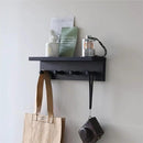 Entrance Coat Rack ，Coat Hooks, Wall-Mounted Wooden Hook Rack, Wall-Mounted Shelves are Very Suitable (Black Finish-1) by CozyNest Decor