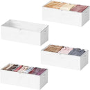 SpaceAid 4 Pack 10" High Under Bed Storage Containers, Large Underbed Storage Organizer Bins with Lids for Bedroom, Dorm, Clothes, Closet Organization, Bed Sheets and Blankets (White) by CozyNest Decor