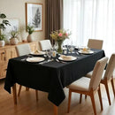sancua Square Tablecloth - 54 x 54 Inch - Stain and Wrinkle Resistant Washable Polyester Table Cloth, Decorative Fabric Table Cover for Dining Tables, Buffet Parties and Camping, Black by CozyNest Decor