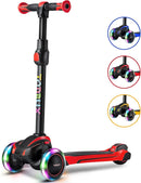 TONBUX Kids Scooter for Age 3-12, Toddler Scooter with 4 Adjustable Heights, Light Up 3-Wheels Scooter, Shock Absorption Design, Lean to Steer, Balance Training Scooter for Kids by TinyTreasures Baby Boutique