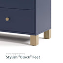 Storkcraft California 6 Drawer Double Dresser (Midnight Blue with Driftwood) – GREENGUARD Gold Certified, Spacious Storage Organizer for Kids’ Room, Safety Interlocking Drawer System by TinyTreasures Baby Boutique