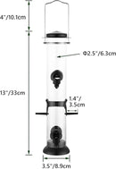 Bird Feeder Premium Hard Plastic for Wild Bird Feeders for Outdoors,Tube Bird Feeders for Outdoors Hanging,14 Inch 6 Port Black,Pack of 1 by CozyNest Decor