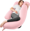 Sasttie Pregnancy Pillows for Sleeping, Jumbo U Shaped Cooling Full Body Pillow with Removable Cover, Pregnant Women Must Haves, Maternity Essential, Light Pink by TinyTreasures Baby Boutique